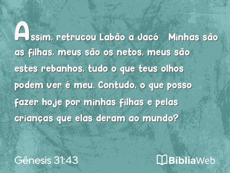 Gênesis 31:43 em imagem para compartilhar
