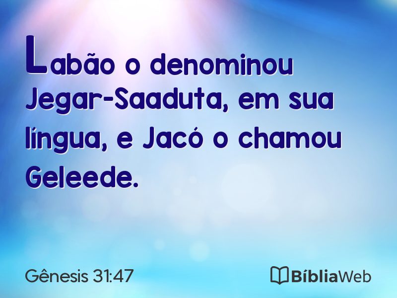 Gênesis 31:47 em imagem para compartilhar
