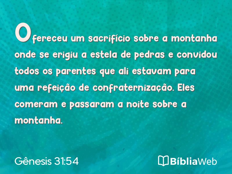 Gênesis 31:54 em imagem para compartilhar
