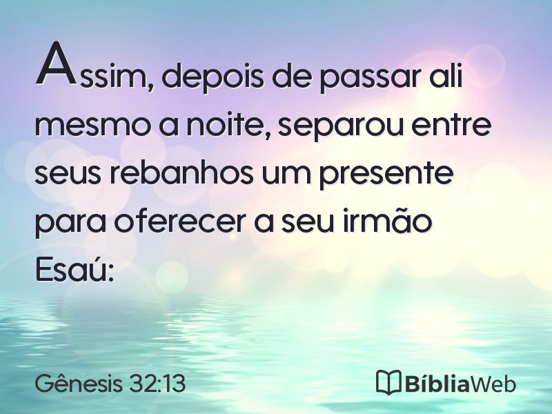 Gênesis 32:13 em imagem para compartilhar