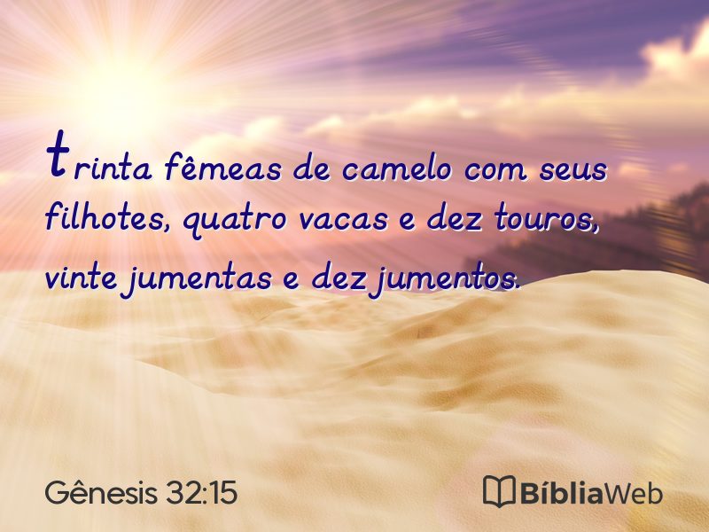 Gênesis 32:15 em imagem para compartilhar