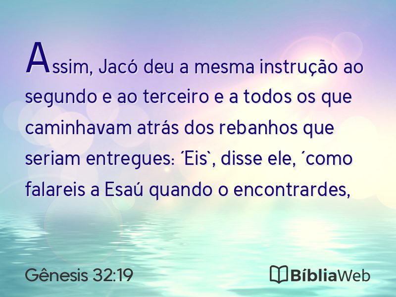 Gênesis 32:19 em imagem para compartilhar