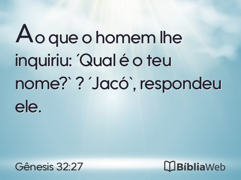 Gênesis 32:27 em imagem para compartilhar