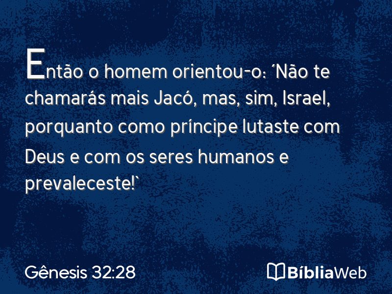 Gênesis 32:28 em imagem para compartilhar