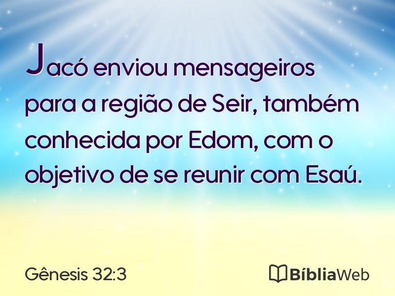Gênesis 32:3 em imagem para compartilhar