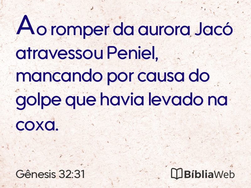 Gênesis 32:31 em imagem para compartilhar