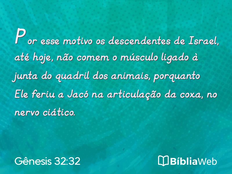 Gênesis 32:32 em imagem para compartilhar