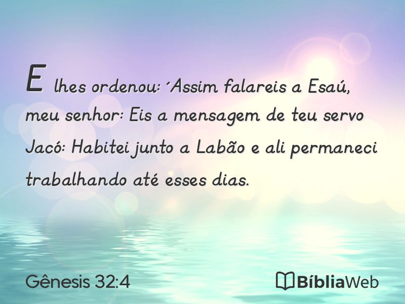 Gênesis 32:4 em imagem para compartilhar