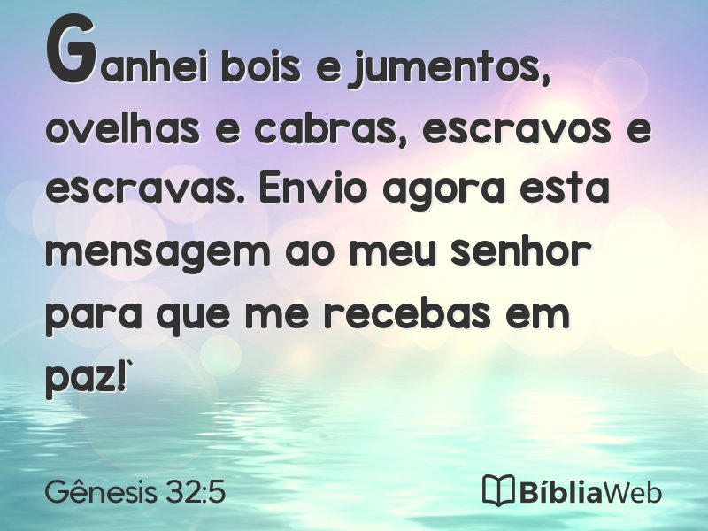 Gênesis 32:5 em imagem para compartilhar