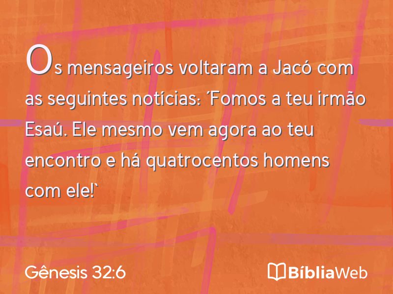 Gênesis 32:6 em imagem para compartilhar