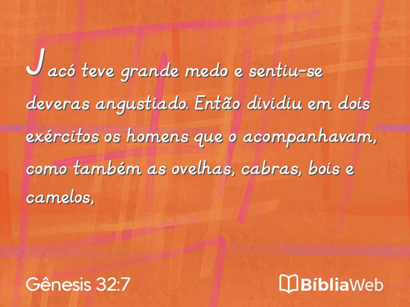 Gênesis 32:7 em imagem para compartilhar