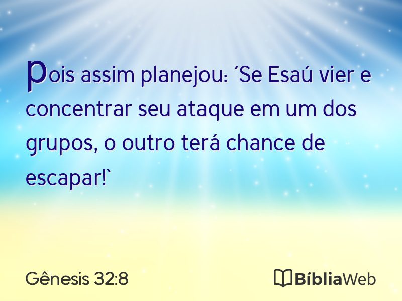 Gênesis 32:8 em imagem para compartilhar