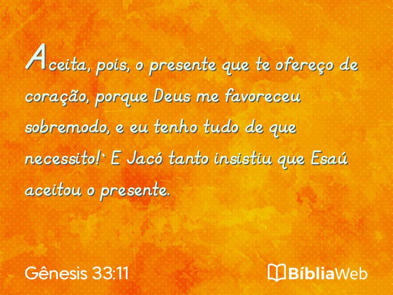 Gênesis 33:11 em imagem para compartilhar