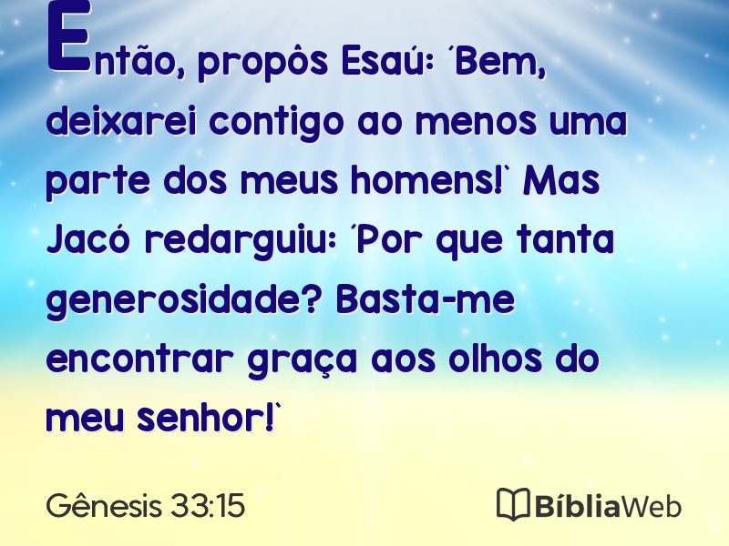Gênesis 33:15 em imagem para compartilhar
