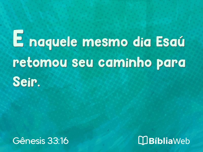 Gênesis 33:16 em imagem para compartilhar