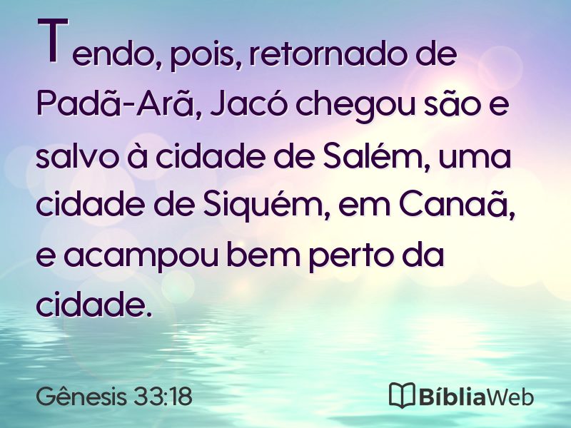 Gênesis 33:18 em imagem para compartilhar