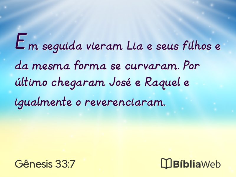 Gênesis 33:7 em imagem para compartilhar