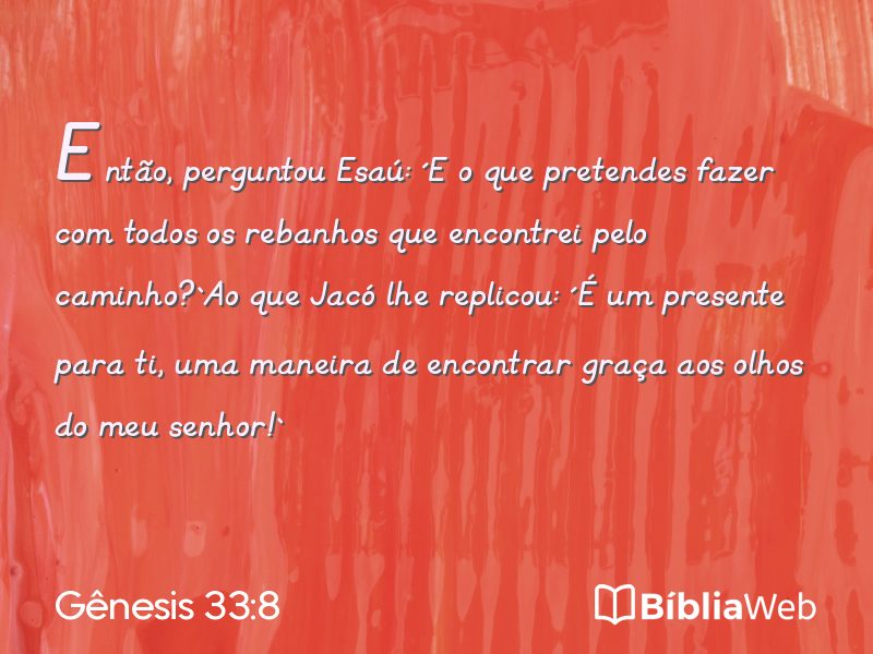 Gênesis 33:8 em imagem para compartilhar