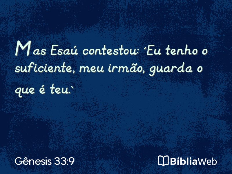 Gênesis 33:9 em imagem para compartilhar