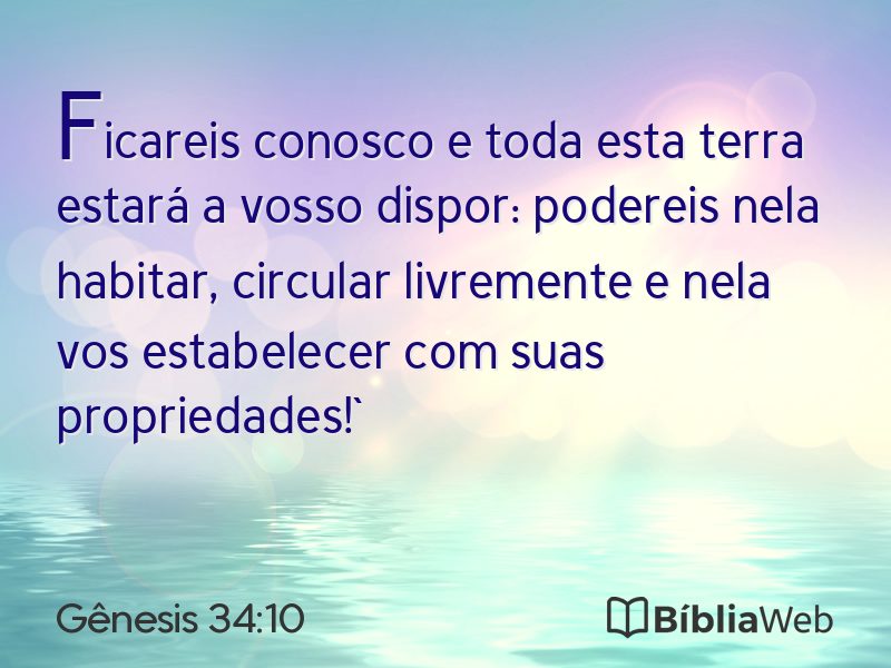 Gênesis 34:10 em imagem para compartilhar