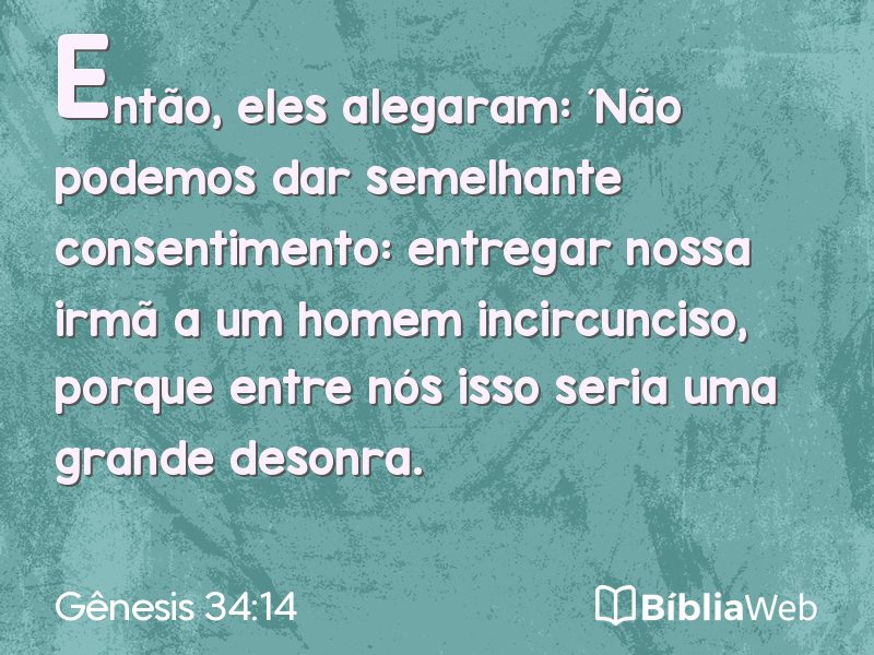 Gênesis 34:14 em imagem para compartilhar