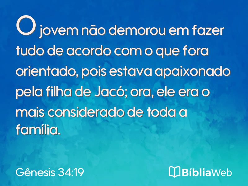 Gênesis 34:19 em imagem para compartilhar