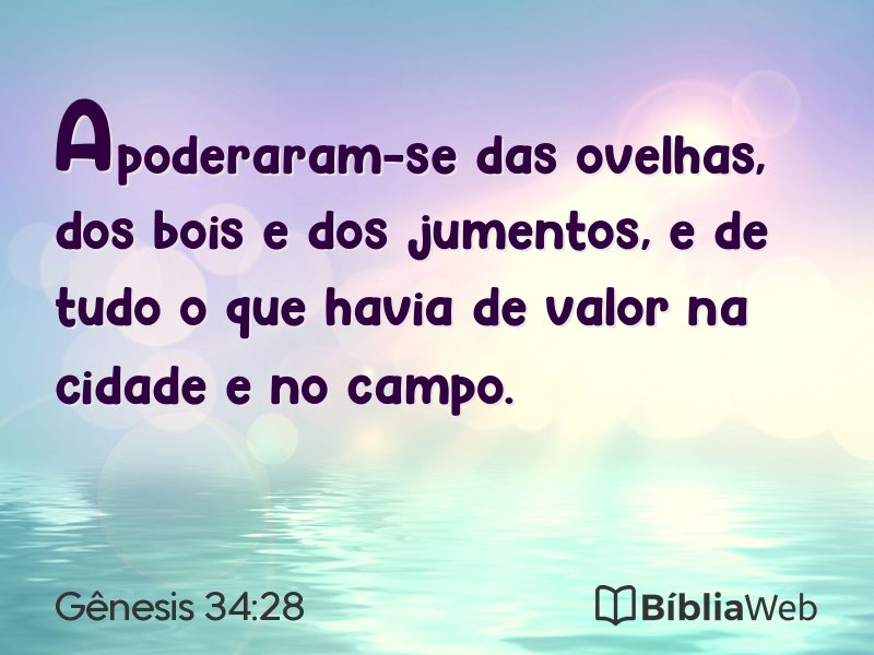 Gênesis 34:28 em imagem para compartilhar