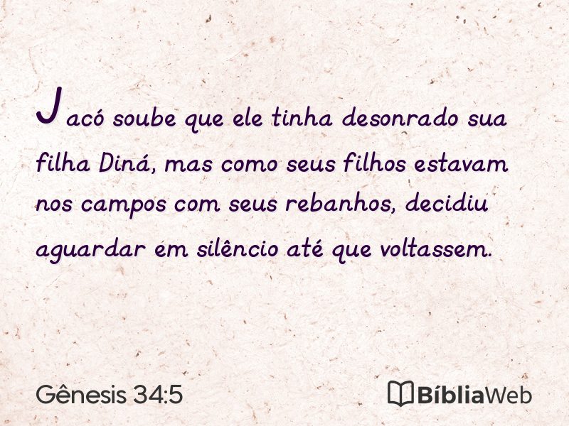 Gênesis 34:5 em imagem para compartilhar