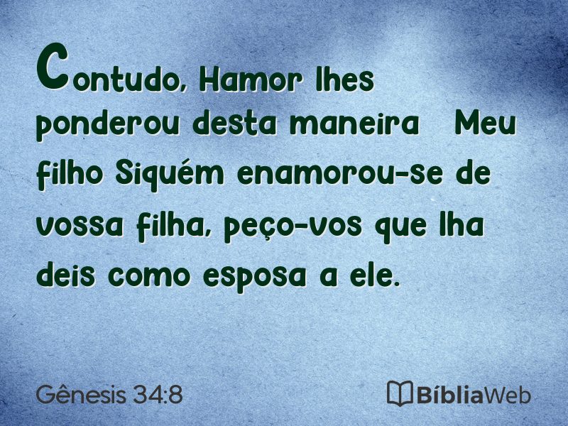 Gênesis 34:8 em imagem para compartilhar