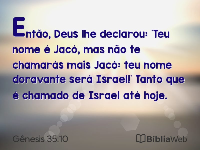 Gênesis 35:10 em imagem para compartilhar