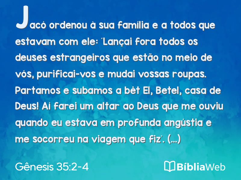 Gênesis 35:2-4 em imagem para compartilhar
