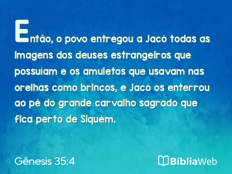 Gênesis 35:4 em imagem para compartilhar