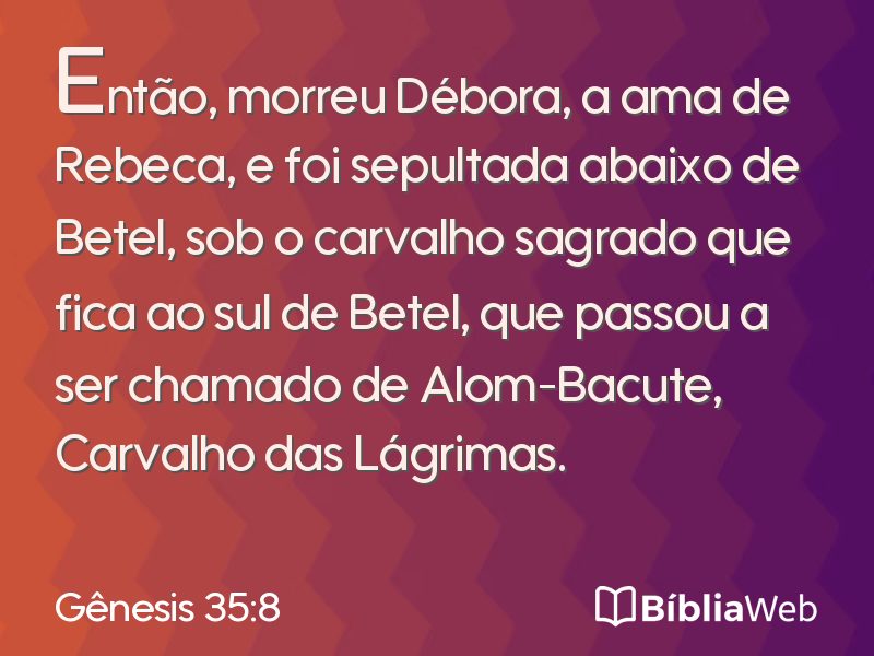 Gênesis 35:8 em imagem para compartilhar
