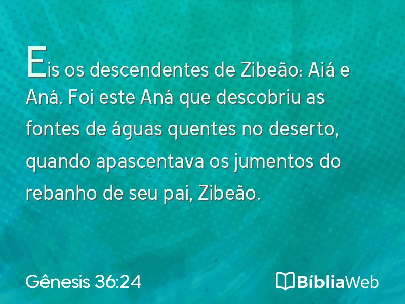 Gênesis 36:24 em imagem para compartilhar