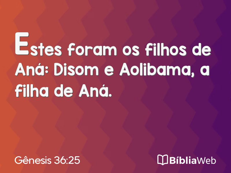 Gênesis 36:25 em imagem para compartilhar