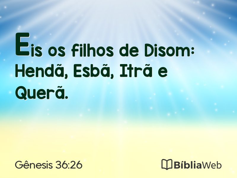 Gênesis 36:26 em imagem para compartilhar