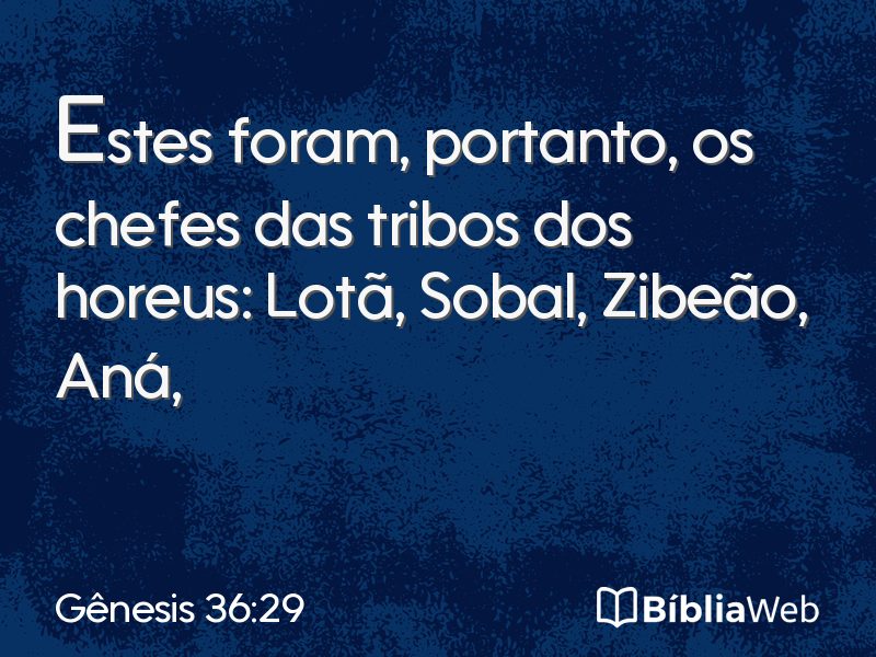 Gênesis 36:29 em imagem para compartilhar