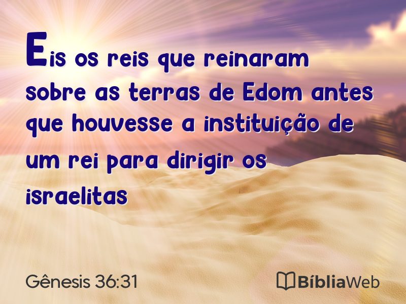 Gênesis 36:31 em imagem para compartilhar