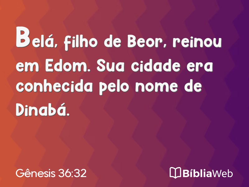 Gênesis 36:32 em imagem para compartilhar