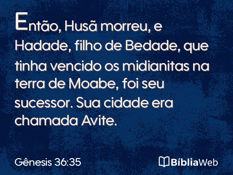 Gênesis 36:35 em imagem para compartilhar