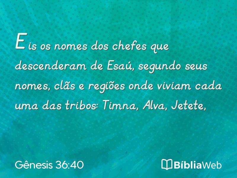 Gênesis 36:40 em imagem para compartilhar