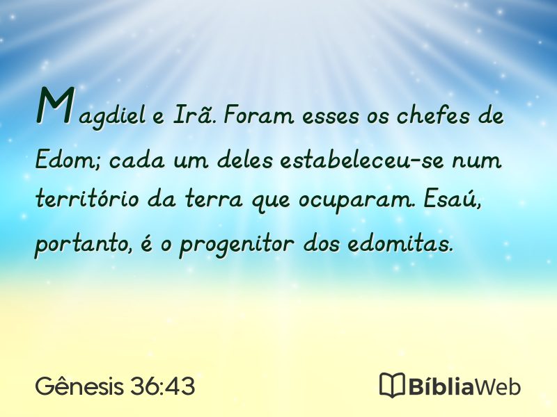 Gênesis 36:43 em imagem para compartilhar