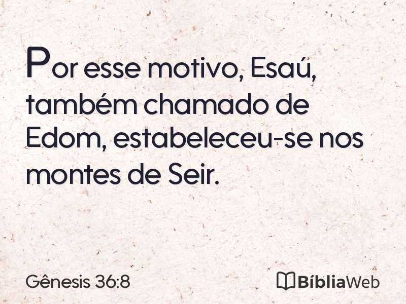 Gênesis 36:8 em imagem para compartilhar