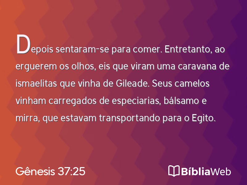 Gênesis 37:25 em imagem para compartilhar
