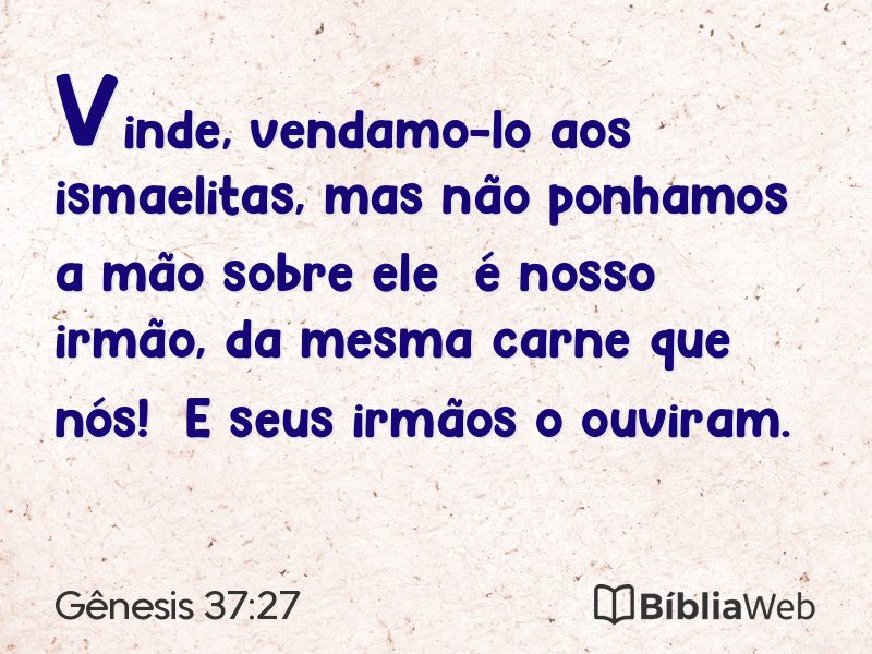 Gênesis 37:27 em imagem para compartilhar