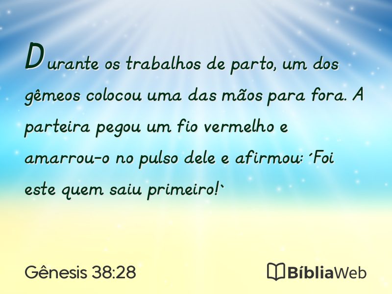 Gênesis 38:28 em imagem para compartilhar