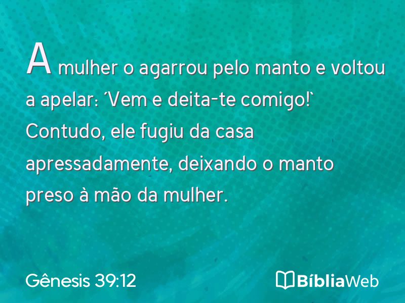 Gênesis 39:12 em imagem para compartilhar