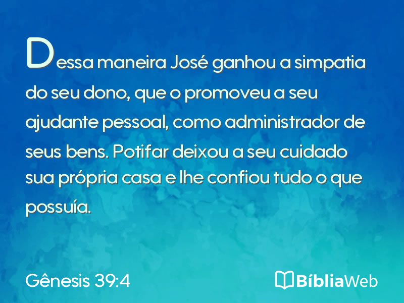 Gênesis 39:4 em imagem para compartilhar