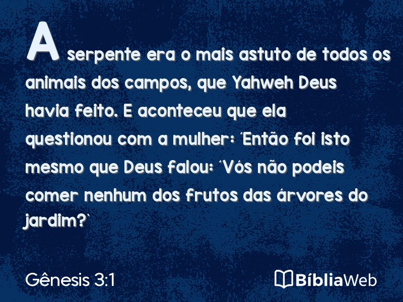 Gênesis 3:1 em imagem para compartilhar