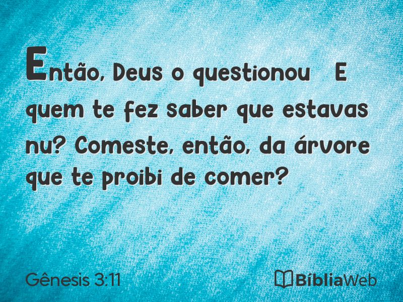 Gênesis 3:11 em imagem para compartilhar